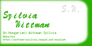 szilvia wittman business card